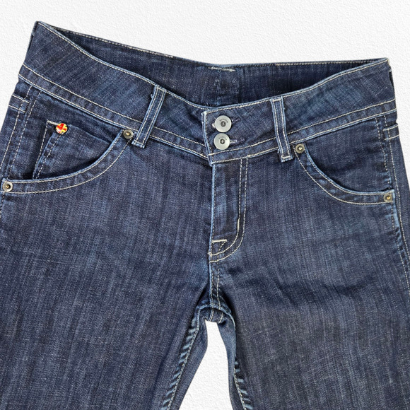 Hudson Jeans Dark Wash Signature Boot Cut Low Rise Womens Wide Leg Jeans Size 28 - Picture 3 of 11